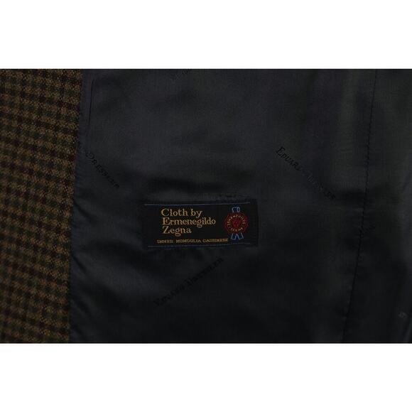 Eduard Dressler Green/Brown Knit Check 100% Cashmere by Zegna 3Btn Sportcoat 44R - Picture 11 of 11